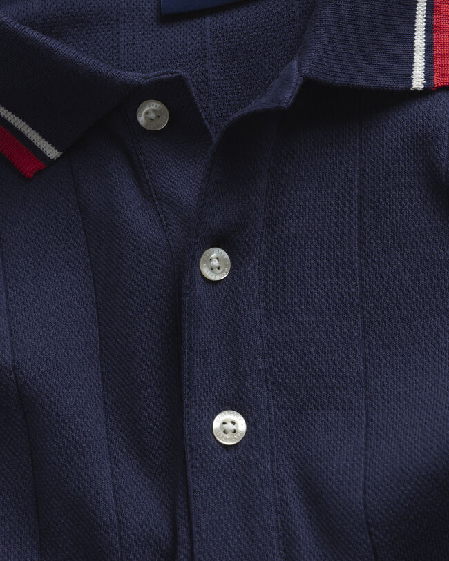 Rugger de manga curta canelado