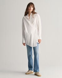 Camisa com detalhe de trespasse oversized
