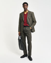 Pullover com decote em V em lã extrafina