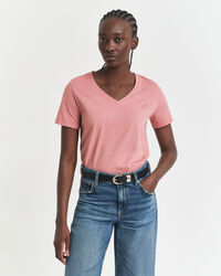 T-shirt com decote em V Shield