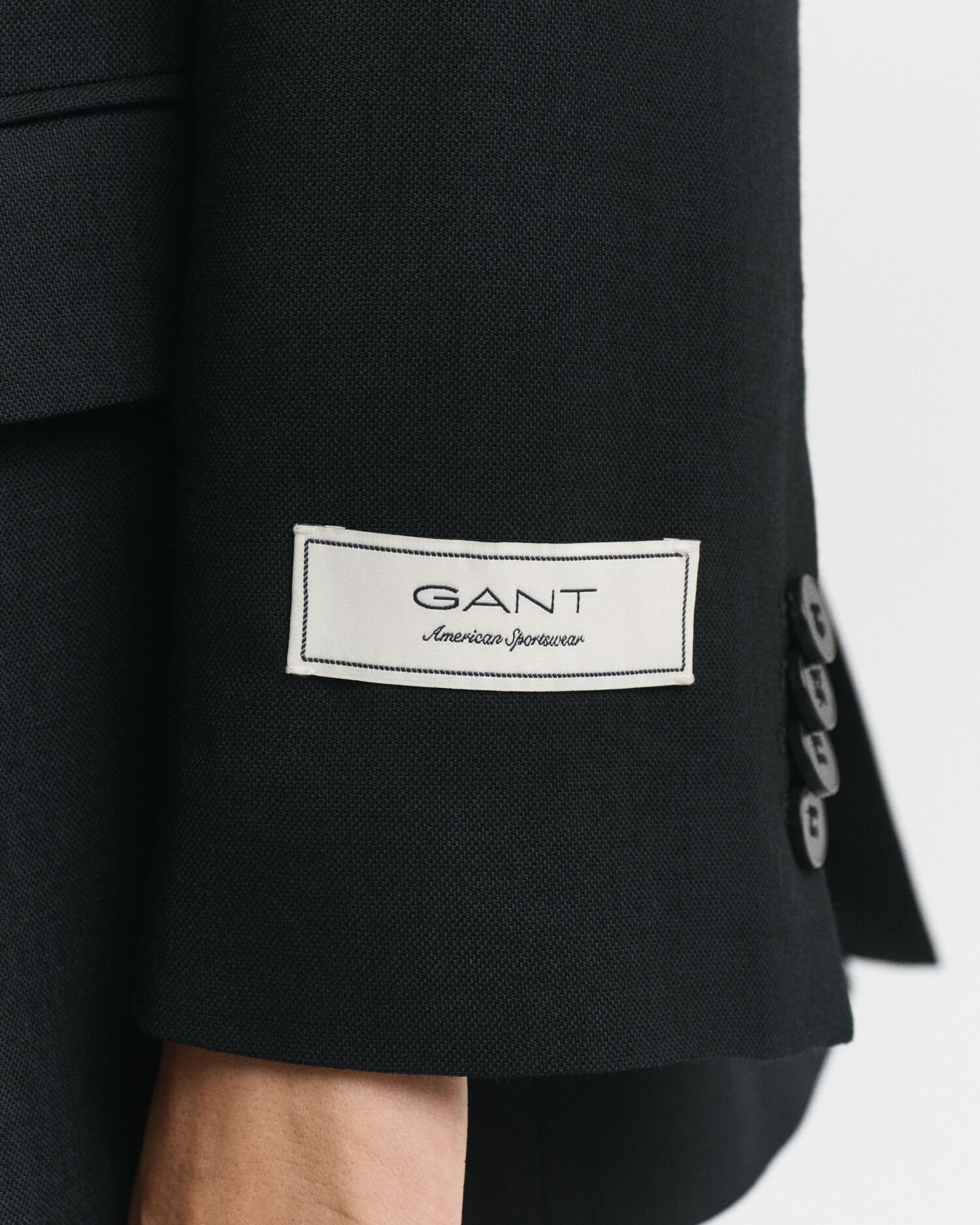 Blazer Hopsack em mistura de lã com frente de trespasse relaxed fit