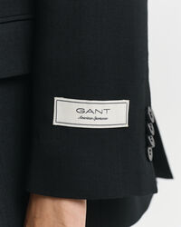 Blazer Hopsack em mistura de lã com frente de trespasse relaxed fit