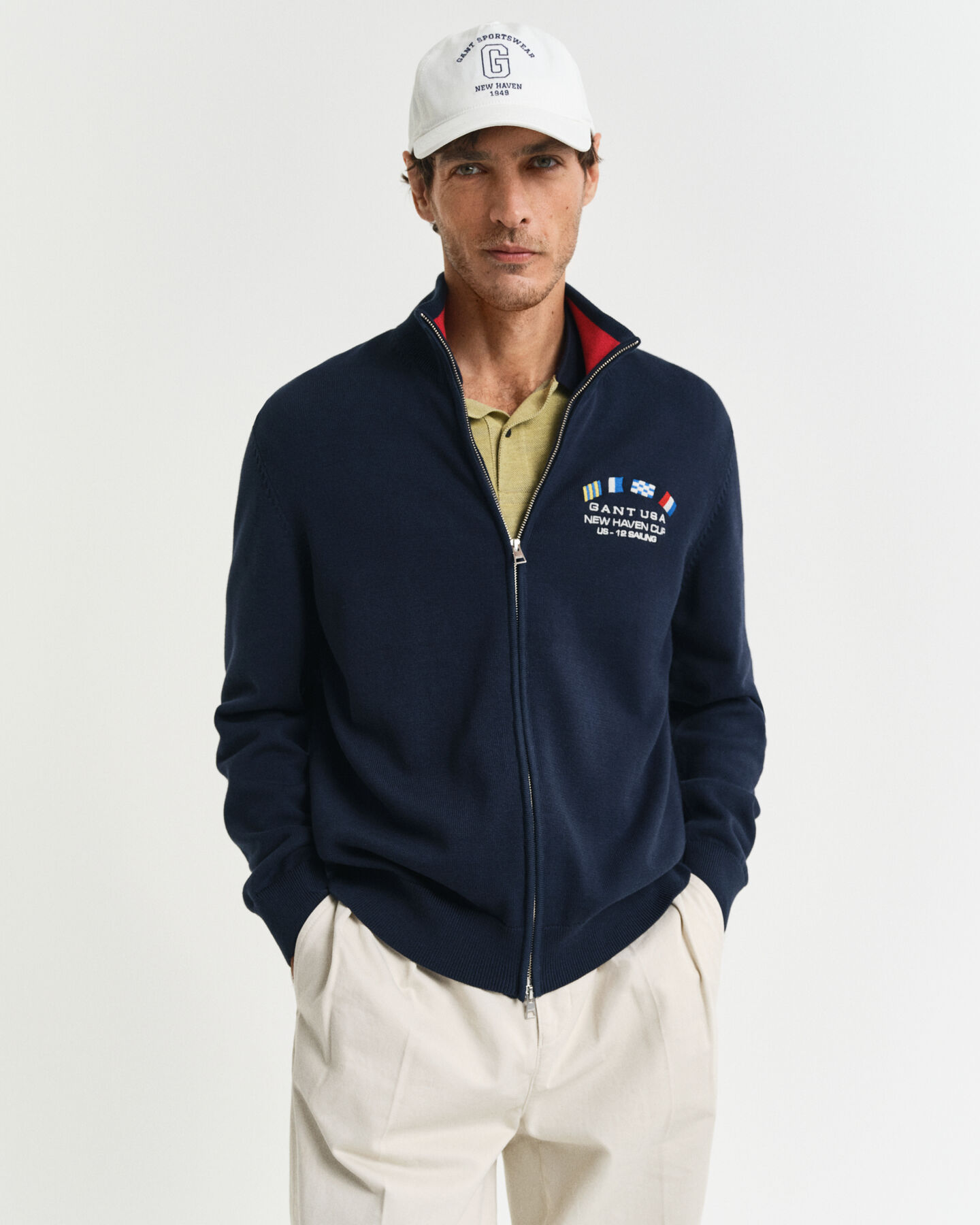 Casaco de malha com fecho de correr Nautical Flags