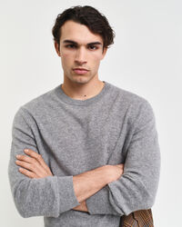 Camisola de malha com decote redondo em caxemira