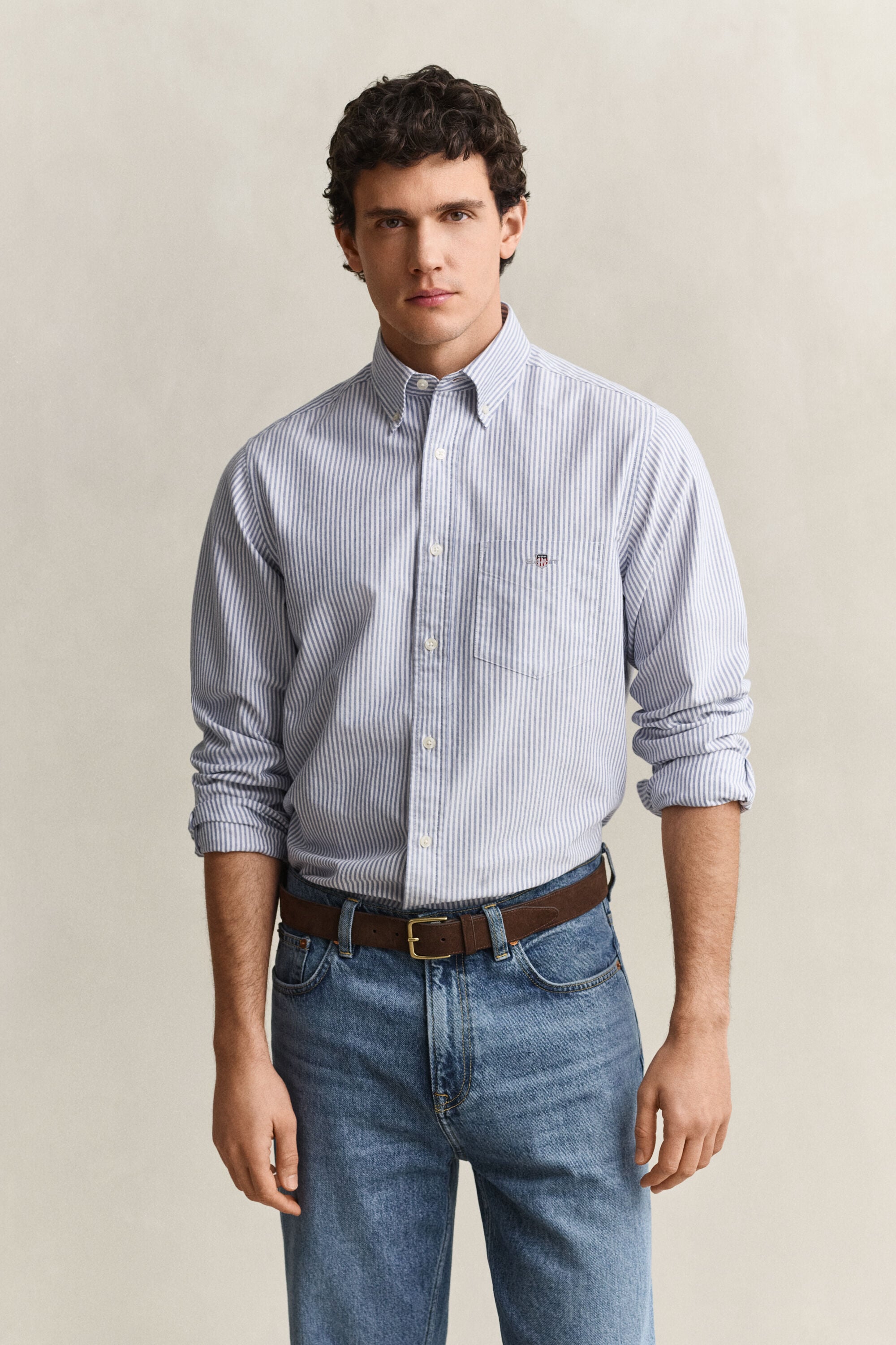 Camisa Oxford às riscas Classic regular fit