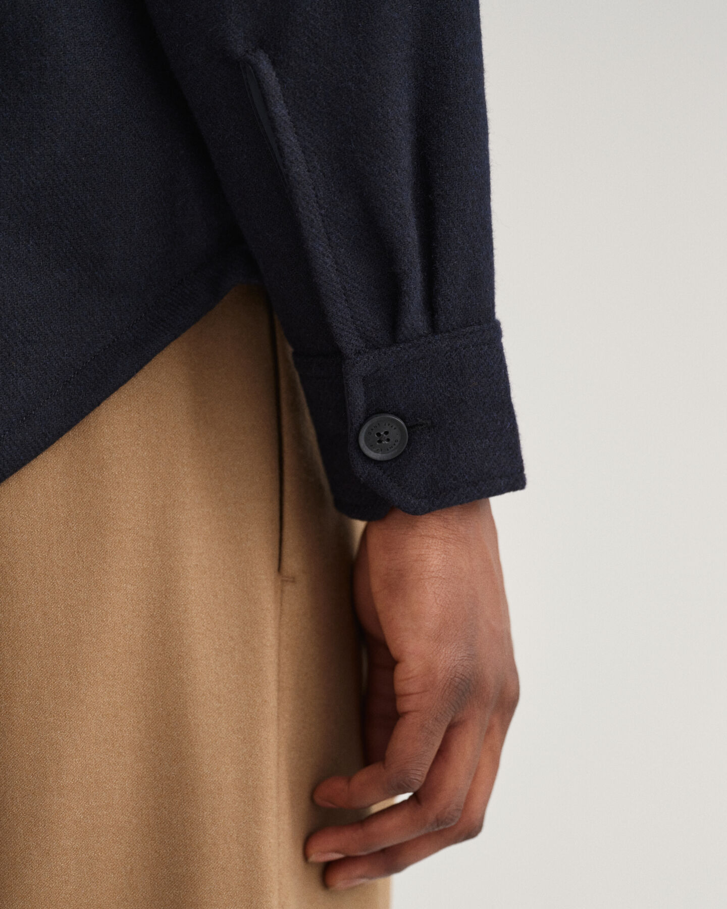 Sobrecamisa em mistura de lã