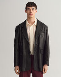 Blazer em pele oversized