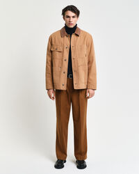 Calças de fato em flanela e lã relaxed fit