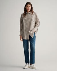 Camisa em padr&atilde;o xadrez oversized