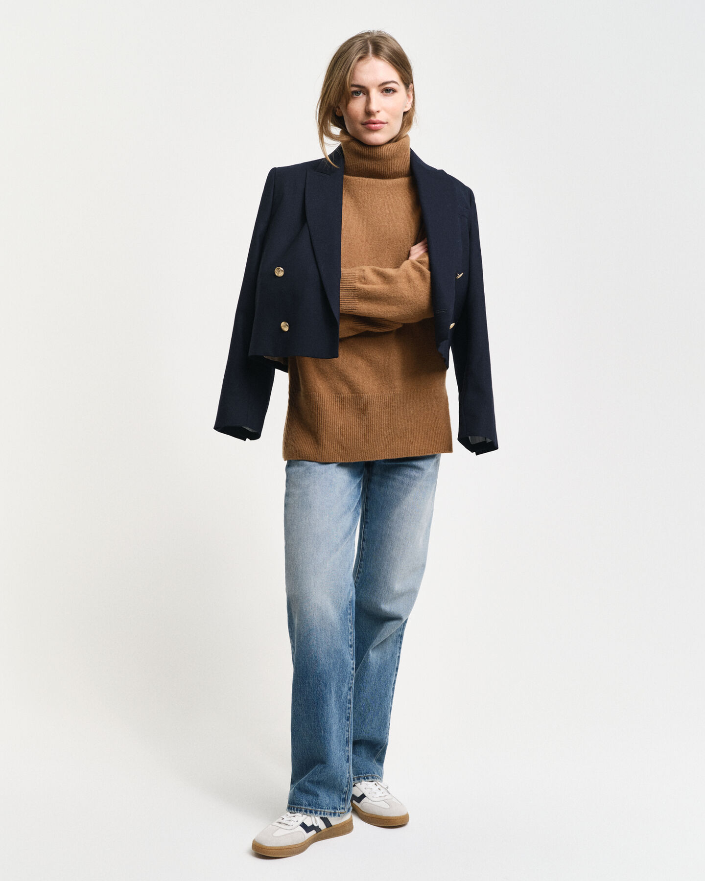 Camisola de gola alta Herringbone Detail