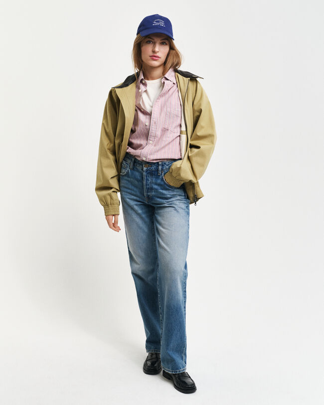 Camisa Oxford cl&aacute;ssica &agrave;s riscas regular fit