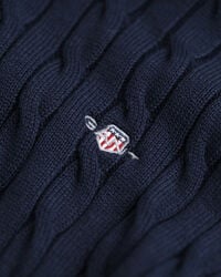 Camisola com decote redondo em malha entrançada de algodão Shield Teens