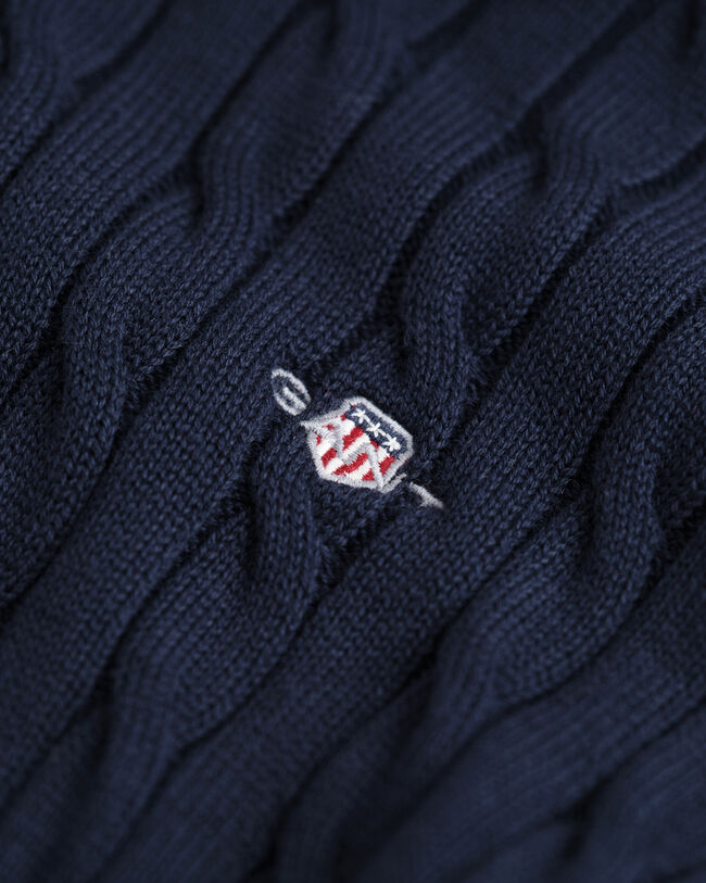 Camisola com decote redondo em malha entrançada de algodão Shield Teens