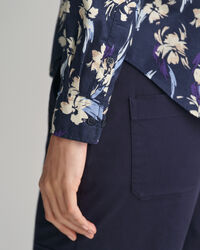 Camisa em voile de algodão com estampado Floral regular fit
