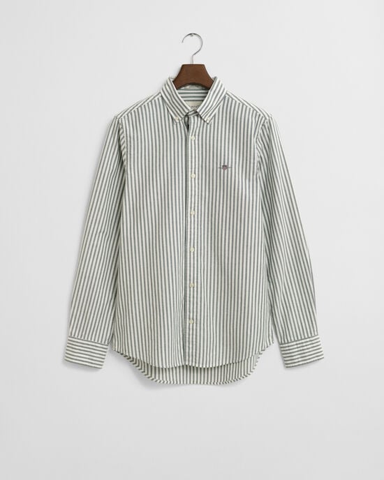 Camisa Oxford às riscas com elastano slim fit