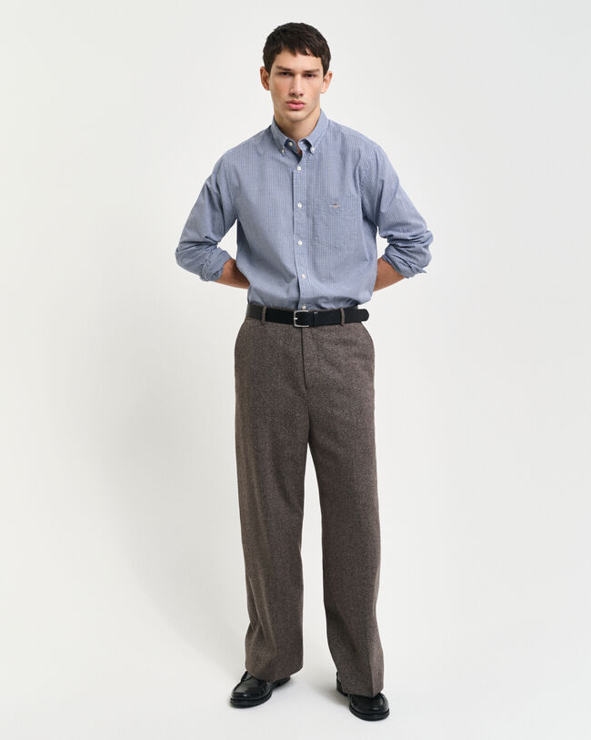 Camisa em popelina micro Gingham regular fit