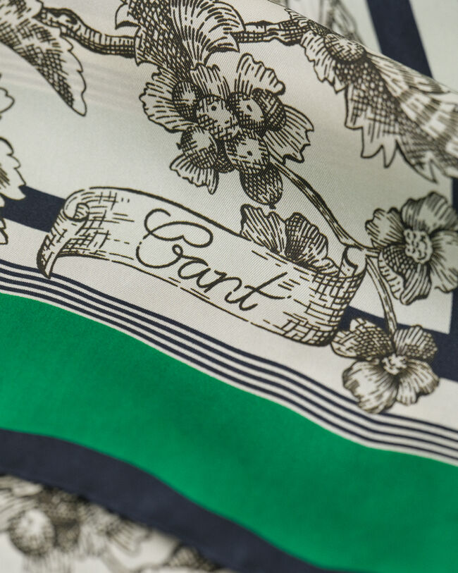 Lenço em seda com estampado Tree
