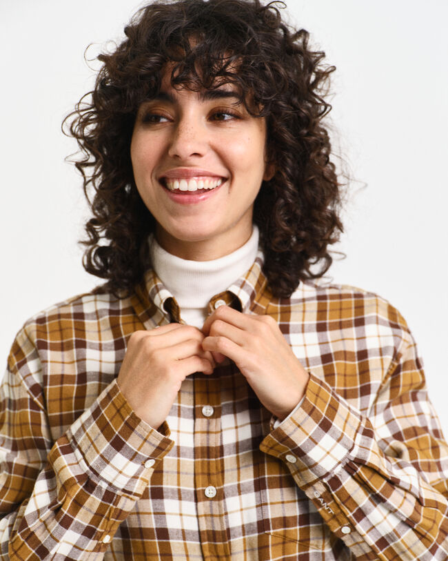 Camisa de flanela com padrão de xadrez relaxed fit