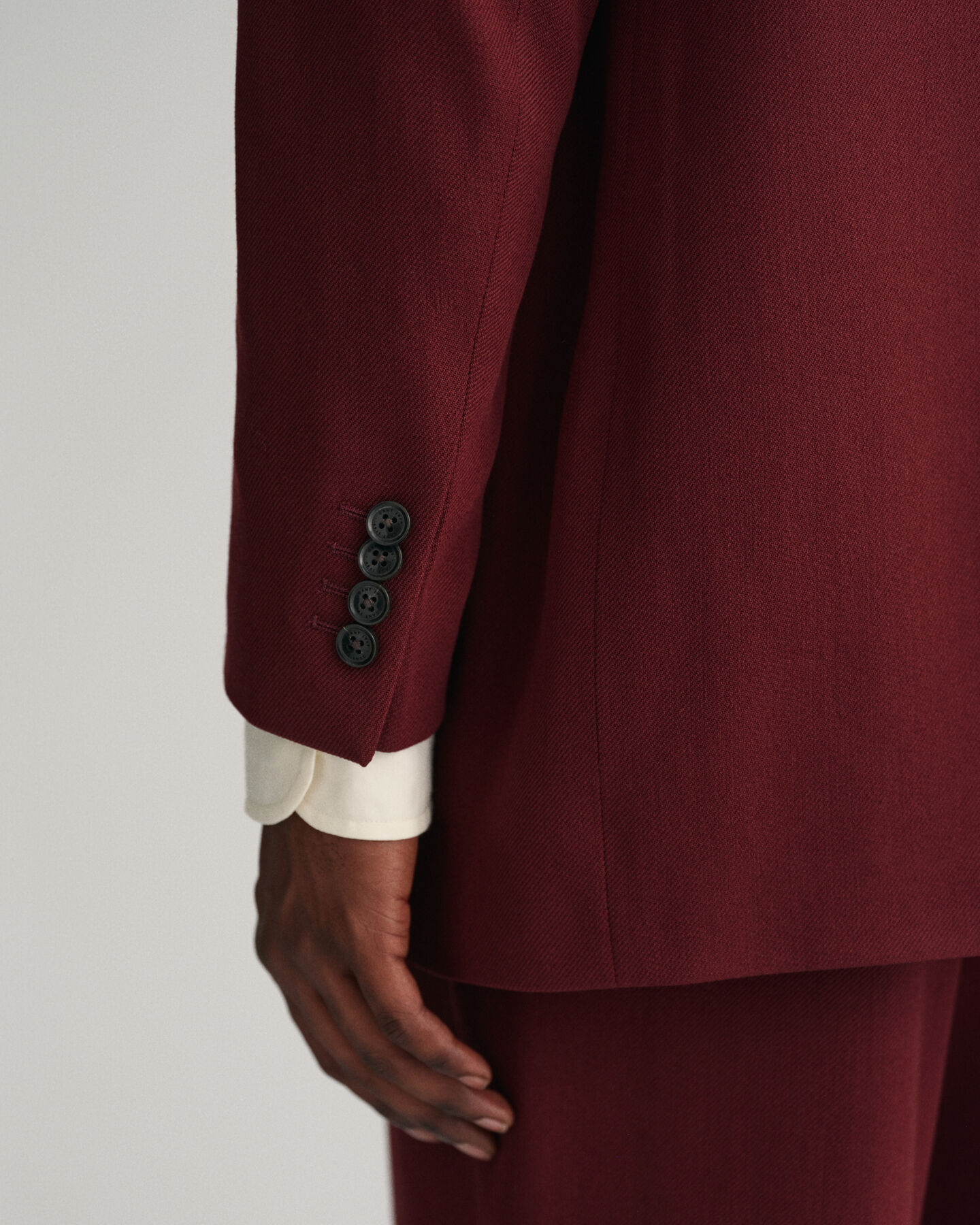 Blazer de fato em sarja de lã oversized