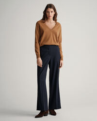 Calças Tuxedo com cintura subida