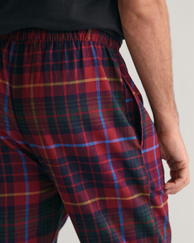 Calças de pijama com padrão de xadrez