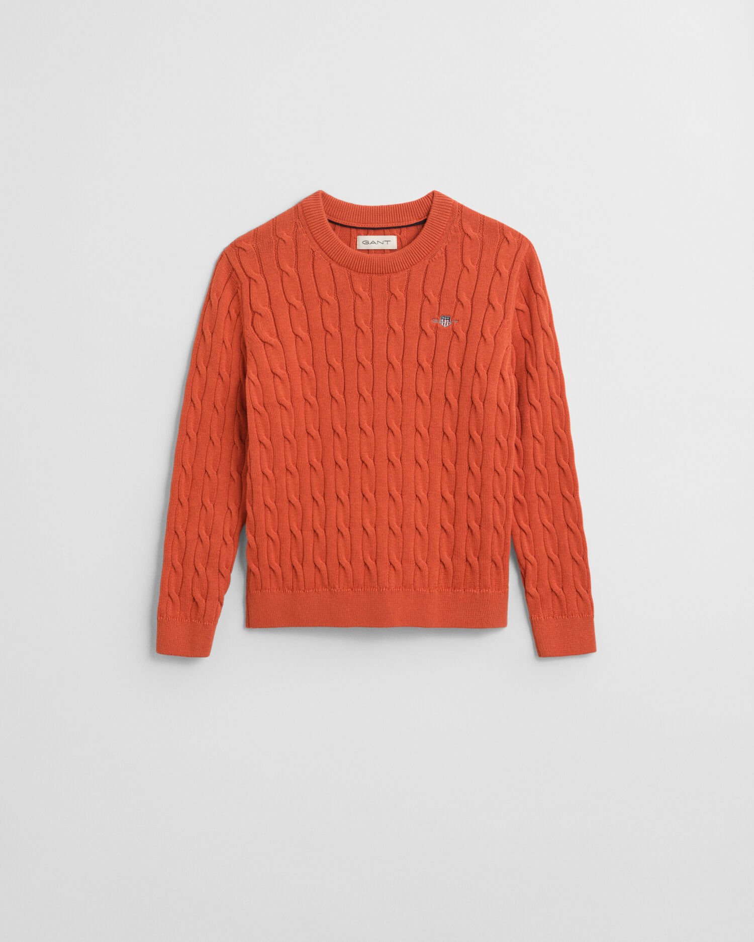 Camisola com decote redondo em malha entrançada de algodão Shield Kids