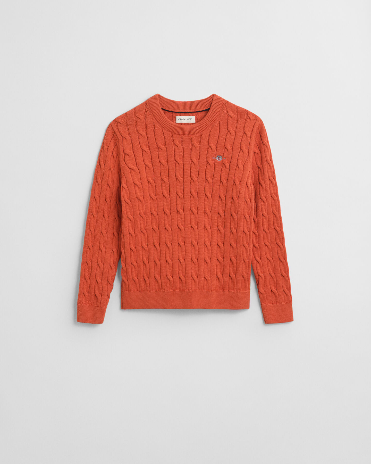 Camisola com decote redondo em malha entrançada de algodão Shield Kids