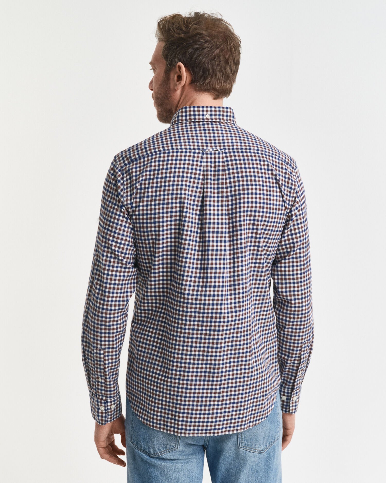 Camisa em sarja gingham regular fit