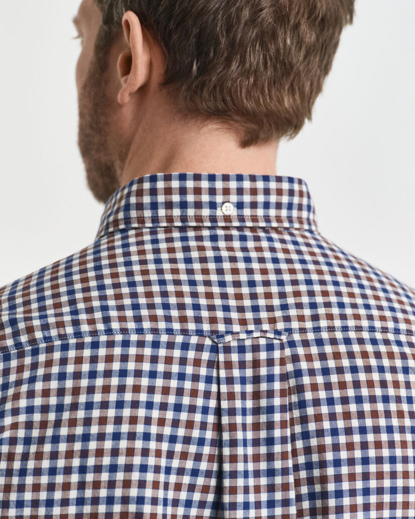 Camisa em sarja gingham regular fit