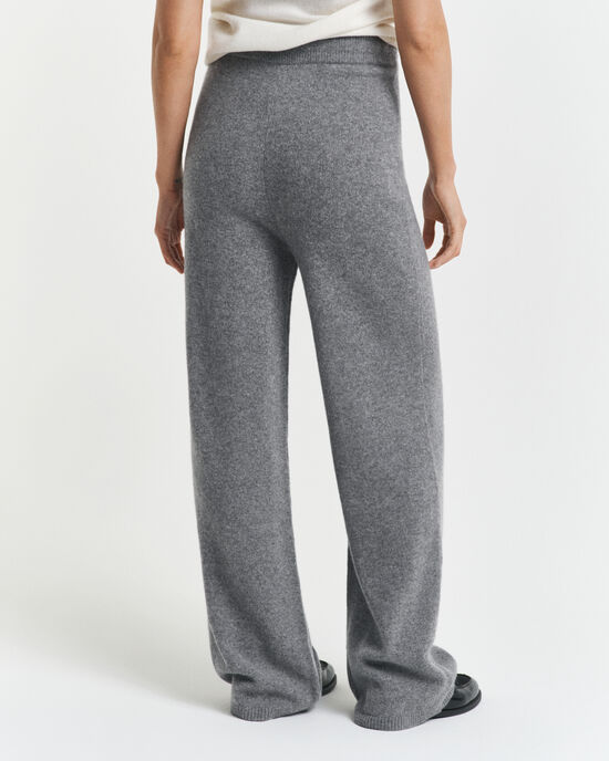 Calças em malha de lã