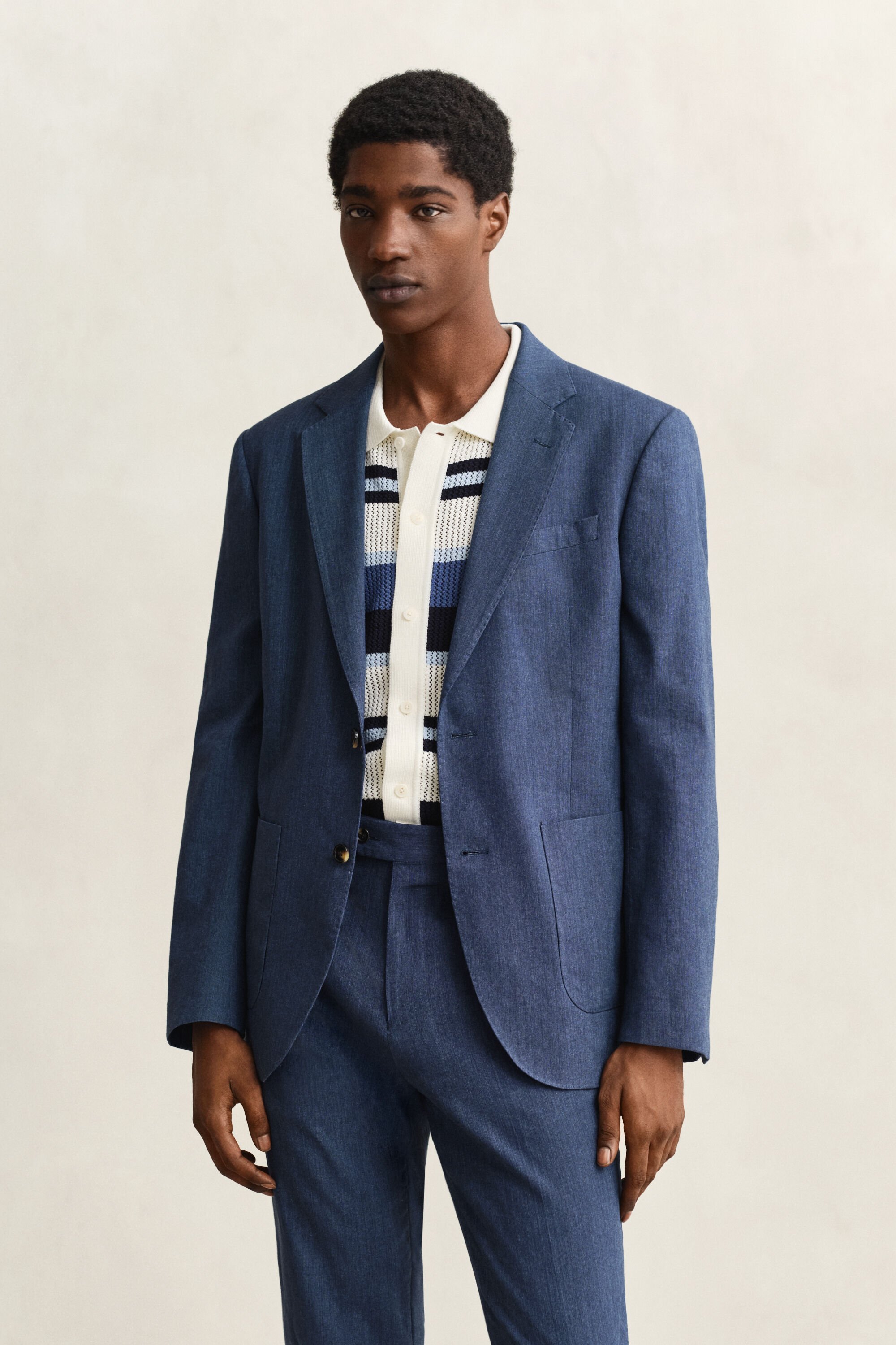 Casaco de fato em mistura de linho