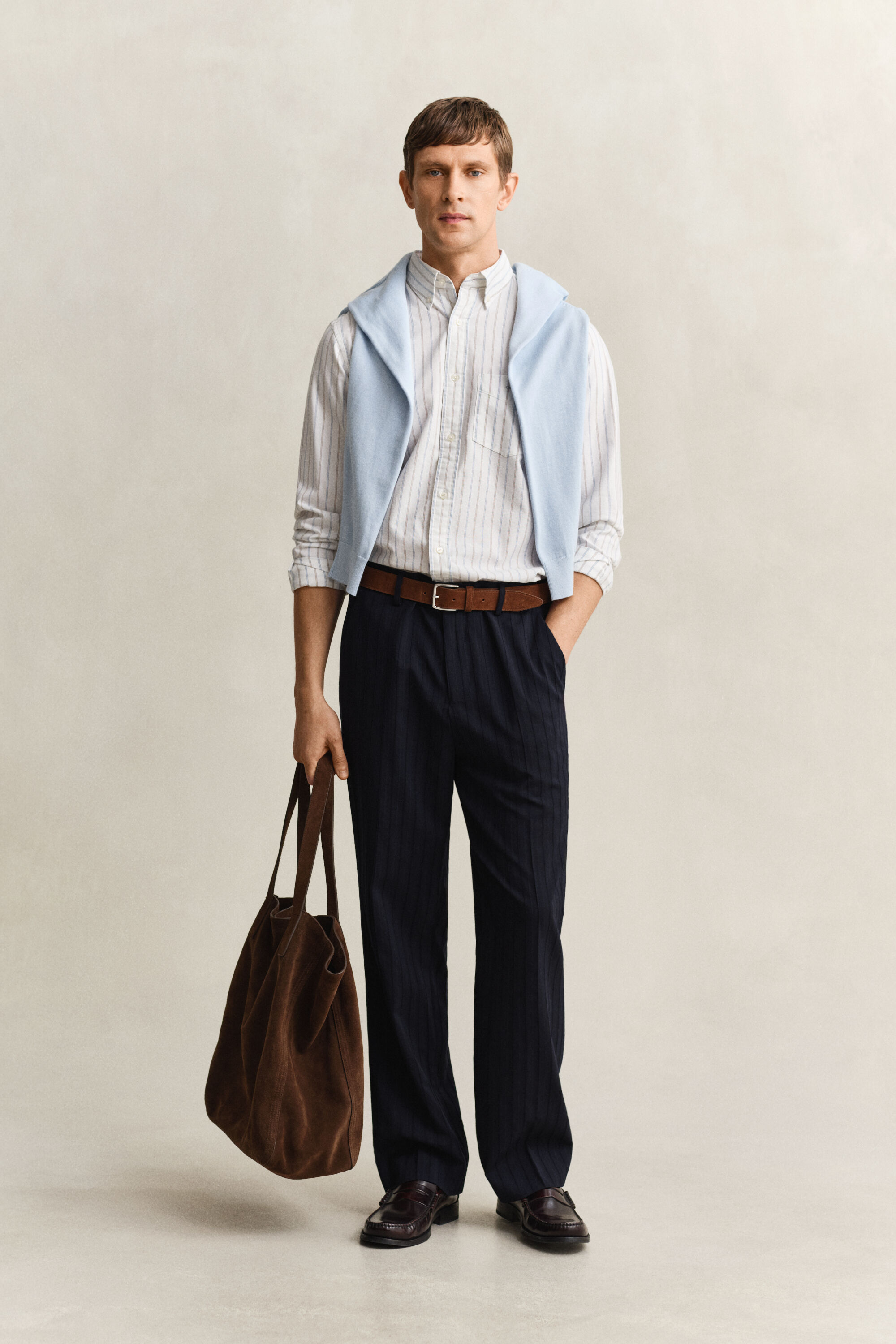 Camisa Oxford às riscas Classic