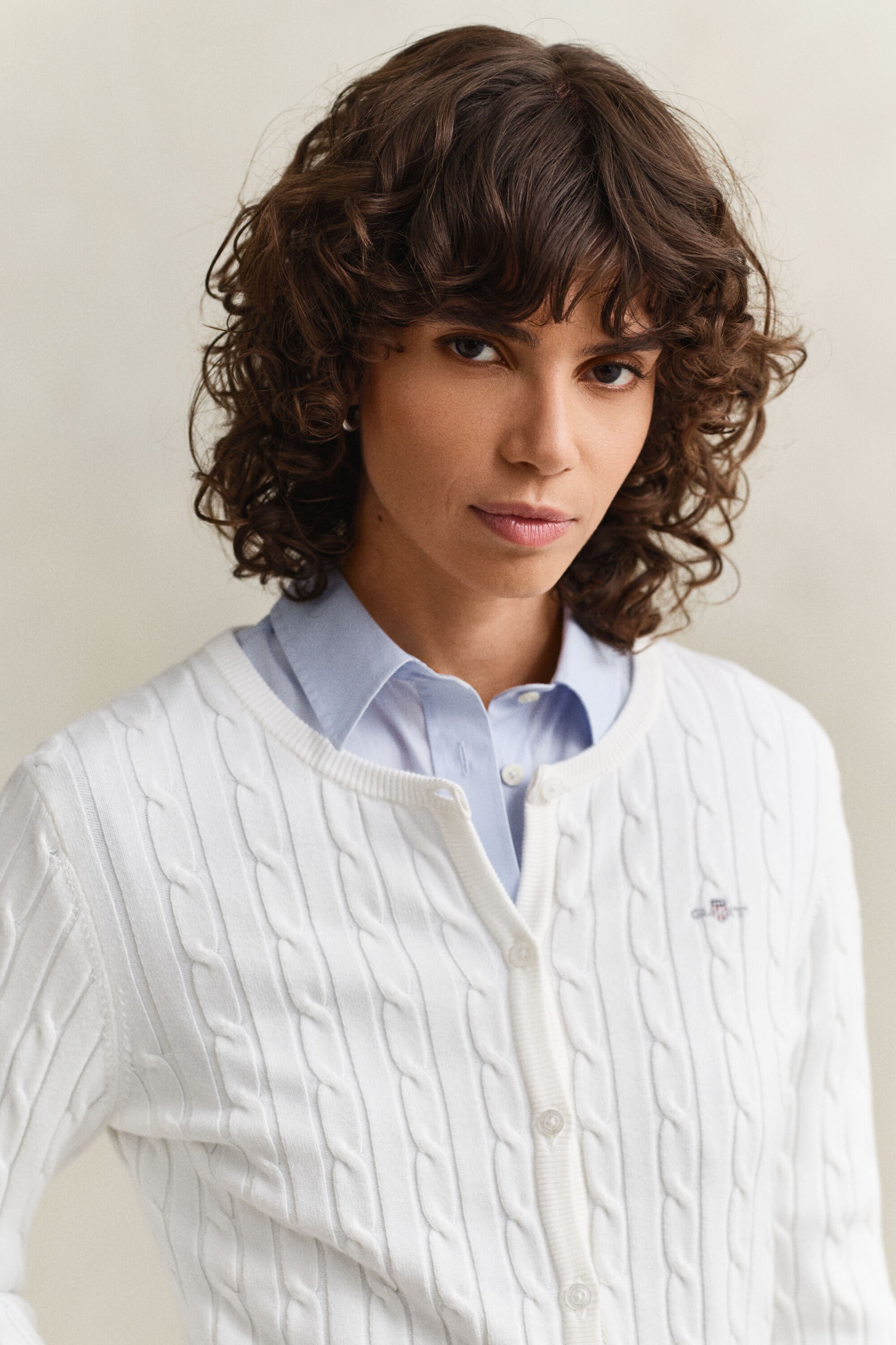 Casaco de malha entrançada