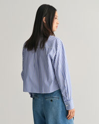 Camisa curta às riscas relaxed fit