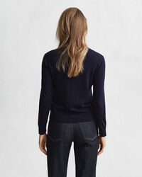 Casaco de malha com decote redondo leve