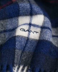 Cachecol de lã com padrão de xadrez