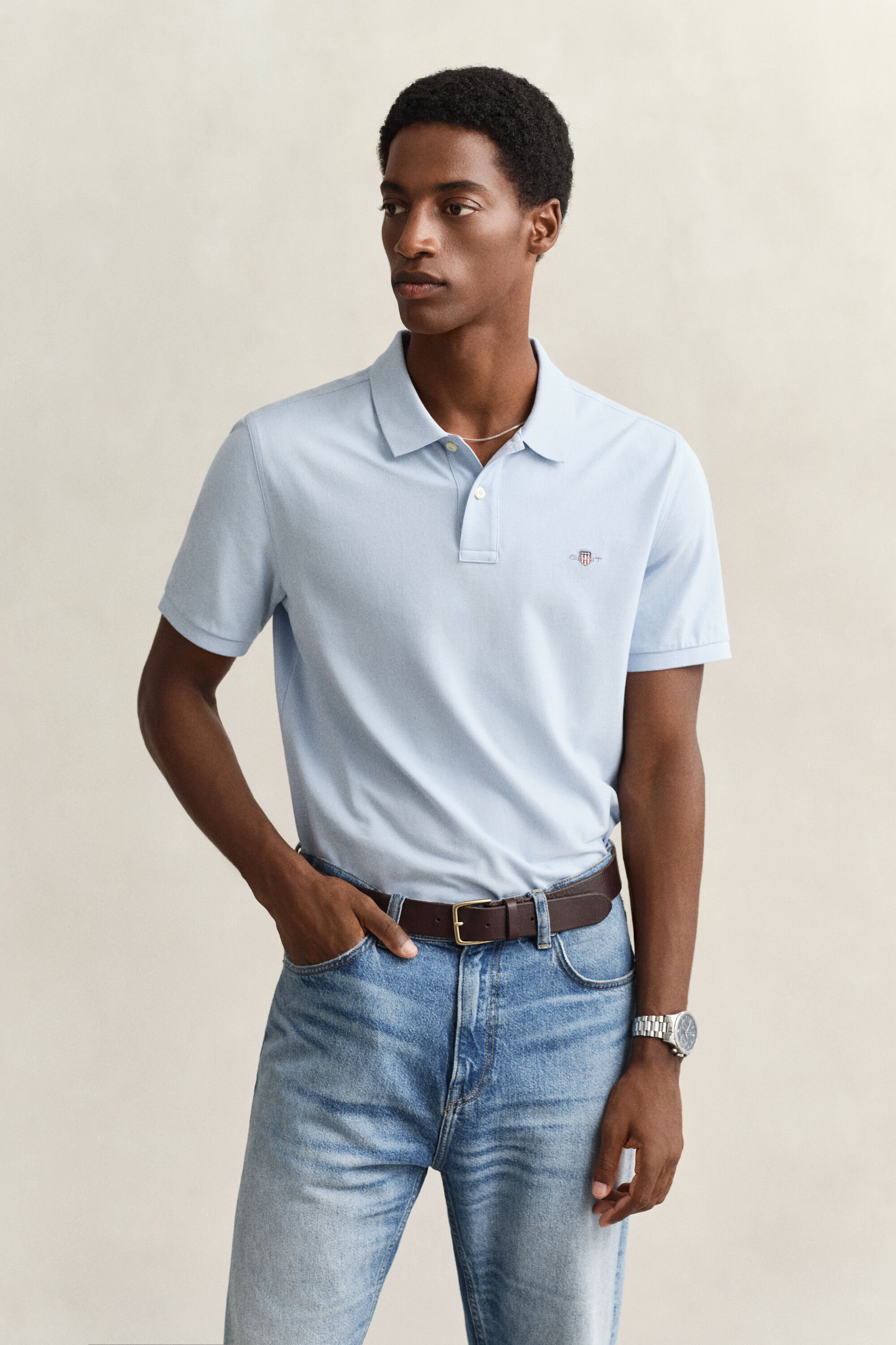 Polo em algodão piqué Shield regular fit