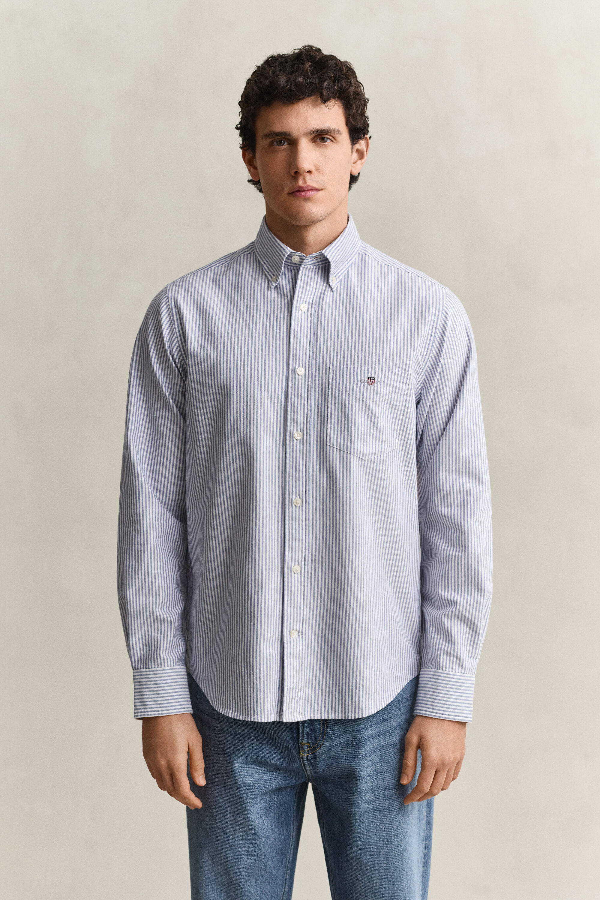 Camisa Oxford às riscas Classic regular fit