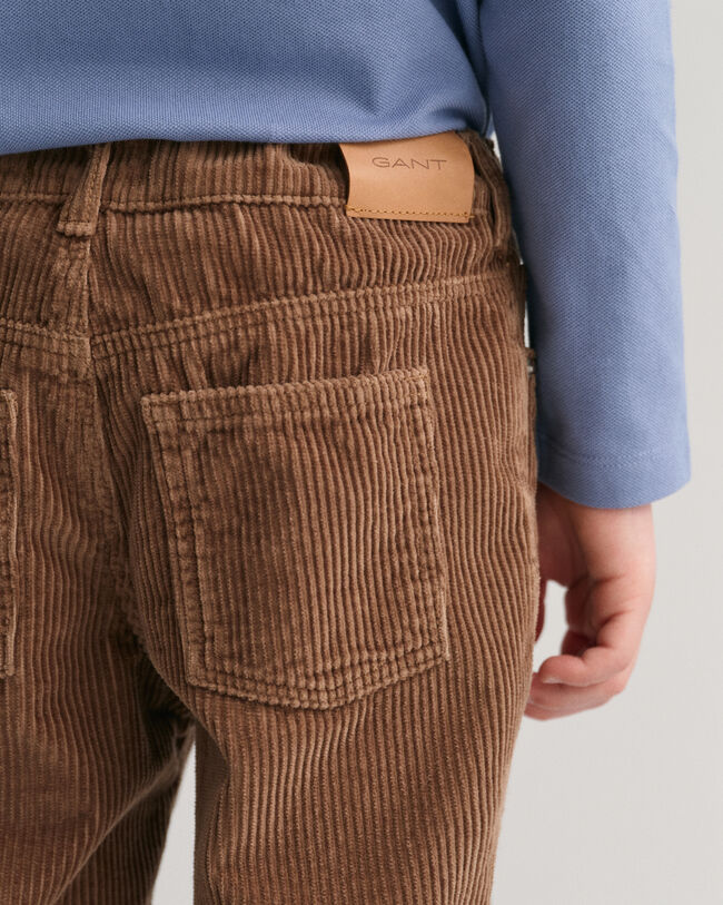 Calças de ganga em bombazina relaxed fit Kids