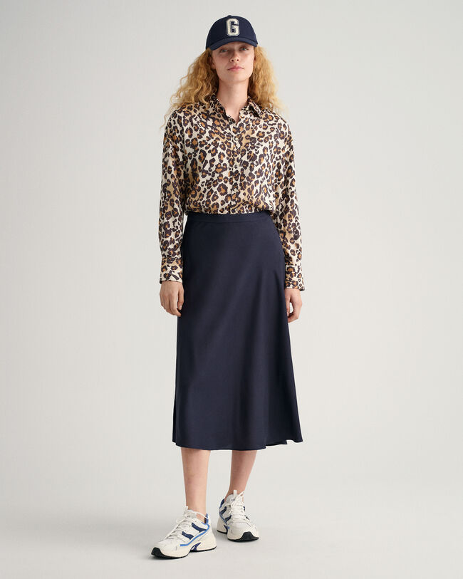 Camisa em modal com padrão de leopardo relaxed fit