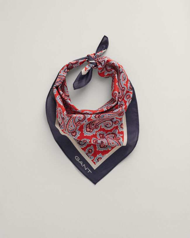 Lenço em algodão com padrão paisley