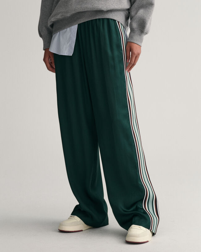 Calças Pull-On às riscas relaxed fit