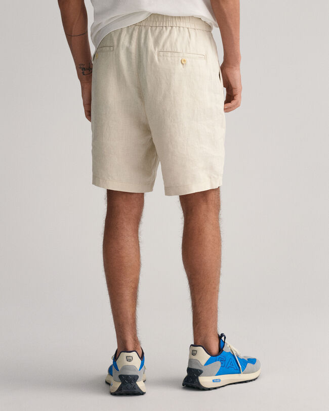 Calções com cordão em linho