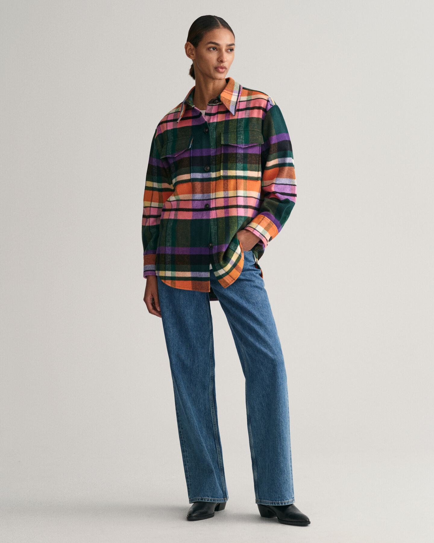 Sobrecamisa com padrão axadrezado