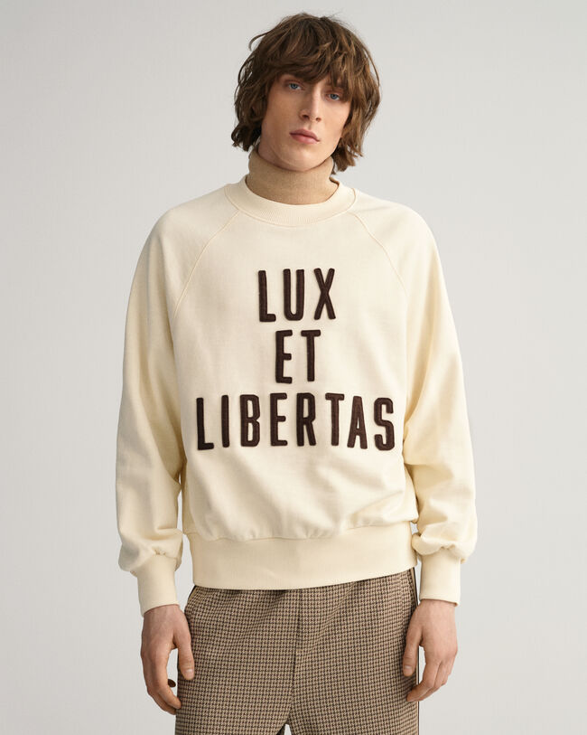 Sweatshirt com decote redondo Luxe