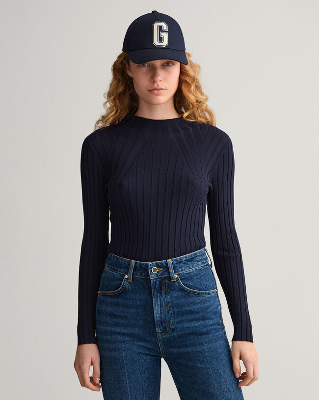 Camisola em malha canelada