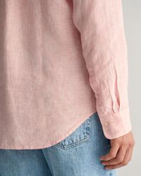 Camisa de linho &agrave;s riscas regular fit