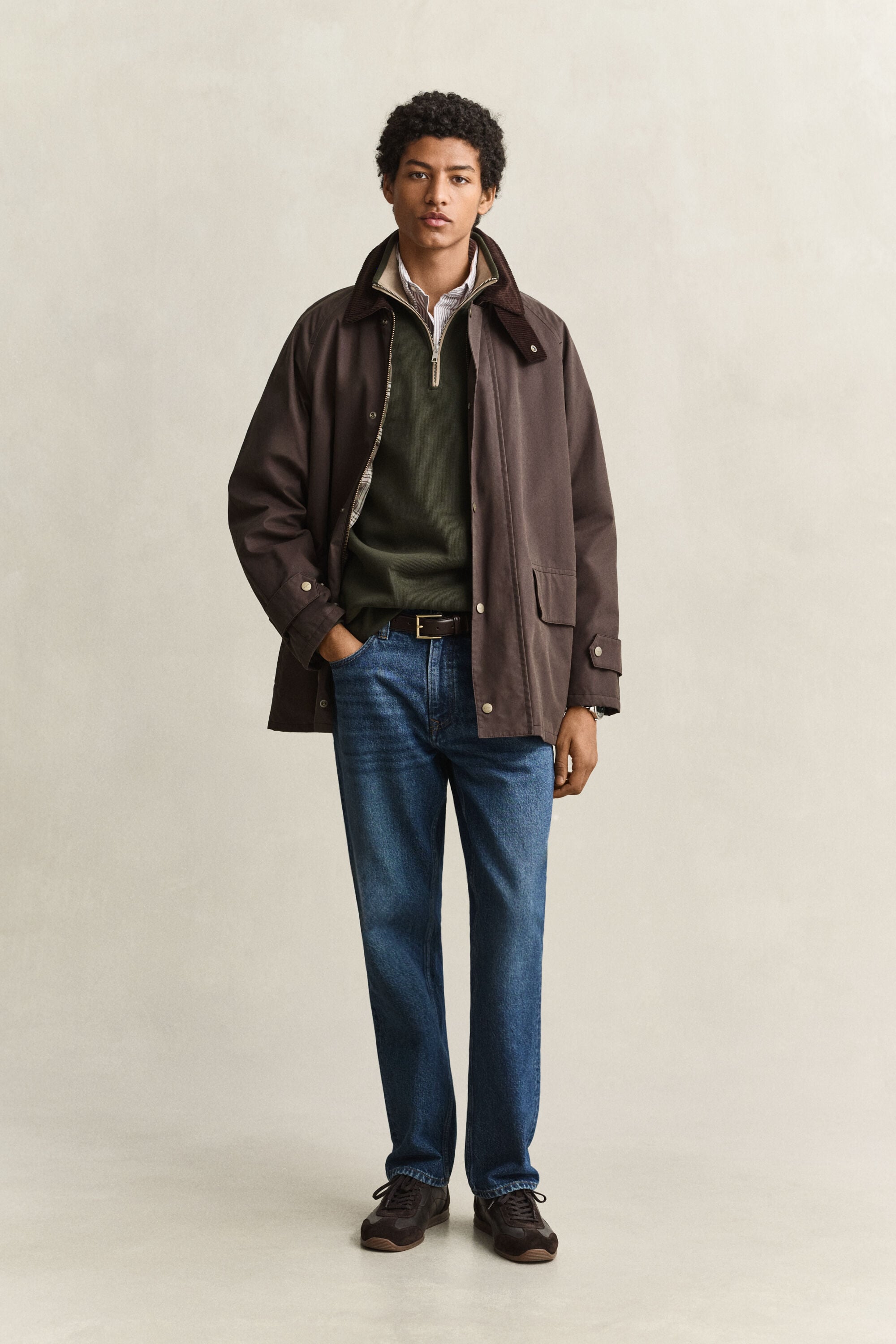 Sweatshirt com meio fecho Sacker Rib
