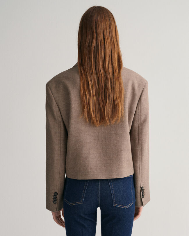 Casaco tipo blazer curto em lã