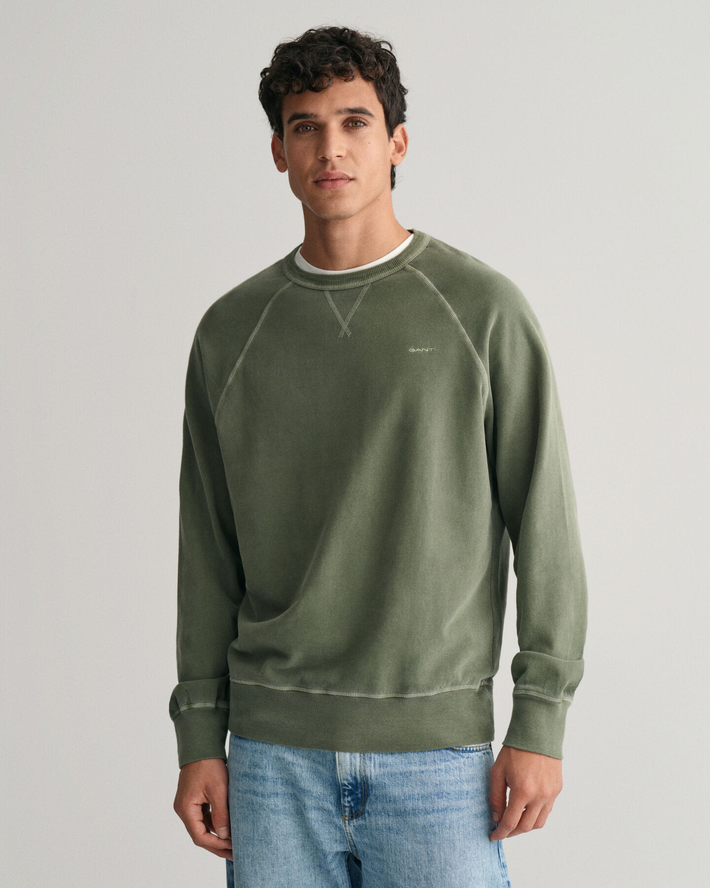 Sweatshirt com decote redondo Sunfaded